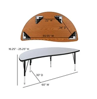 60" Circle Wave Collaborative Laminate Activity Table Set With 14" Student Stack Chairs