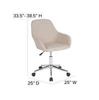 Merrick Lane Roma Home Office Bucket Style Chair With 360 Degree Rotating Swivel