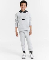 Jordan Big Boys Logo Embossed Heathered Fleece Hoodie Logo Print Heathered Fleece Joggers Created For Macys