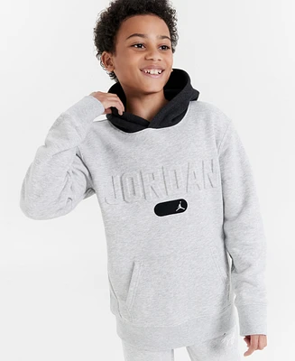 Jordan Big Boys Logo Embossed Heathered Fleece Hoodie