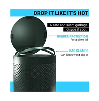 Emma+Oliver Kirk 11.5 Gallon Stainless Steel Outdoor Trash Can With Lid, Freestanding Or Mountable Design, 20 Trash Bags Included