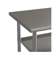 Nsf Certified Stainless Steel 18 Gauge Work Table With 2 Undershelves