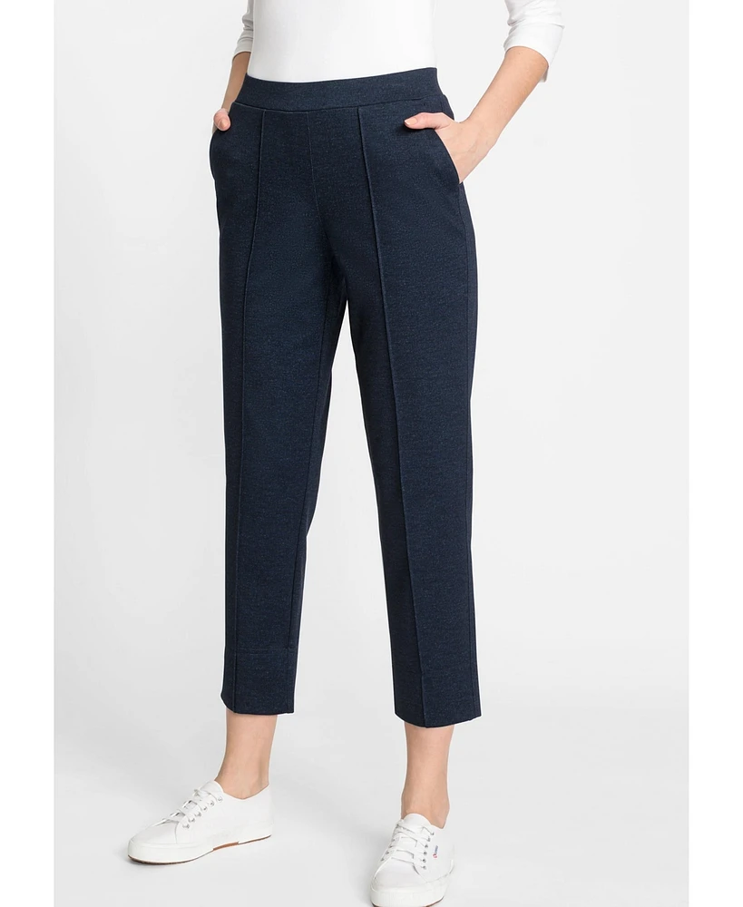 Olsen Women's Mona Fit Straight Leg Cropped Jersey Pull-On Pant