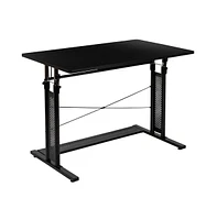 Emma+Oliver Height Adjustable (27.25-35.75"H) Sit To Stand Home Office Desk