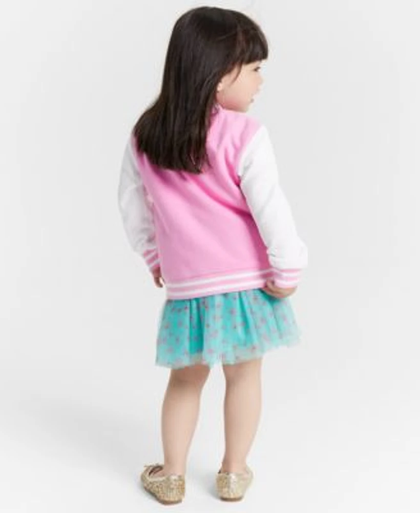 Epic Threads Toddler Girls Varsity Cardigan Minnie Mouse Graphic Tee Tulle Skirt Created For Macys