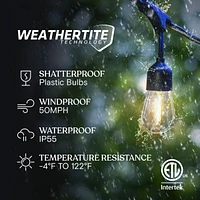 Ambience Pro 27 ft. Outdoor Solar Led 2-Watt String Lights with Soft White Hue