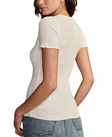 Lucky Brand Women's Pucker-Knit Crewneck T-Shirt