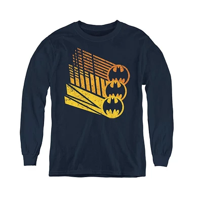 Batman Boys Youth Bat Signal Shapes Long Sleeve Sweatshirts