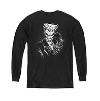 Batman Boys Youth Jokers Splatter Smile Long Sleeve Sweatshirts