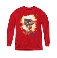 Wonder Woman Boys Youth 75th Burst Long Sleeve Sweatshirts