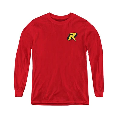 Batman Boys Youth Robin Logo Long Sleeve Sweatshirts