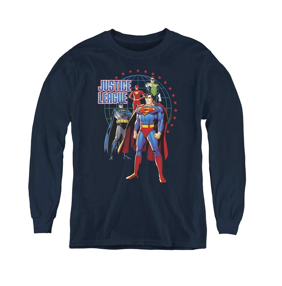 Justice League Boys of America Youth Protectors Long Sleeve Sweatshirts