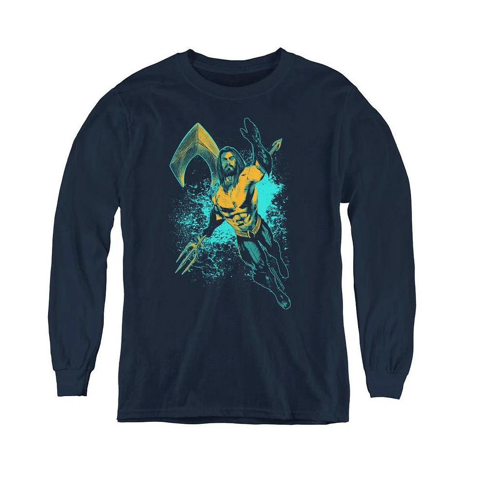 Aquaman Movie Boys Youth Make A Splash Long Sleeve Sweatshirts