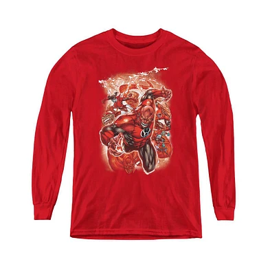 Green Lantern Boys Youth Red Lanterns 1 Long Sleeve Sweatshirts