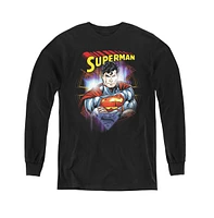 Superman Boys Youth Glam Long Sleeve Sweatshirts