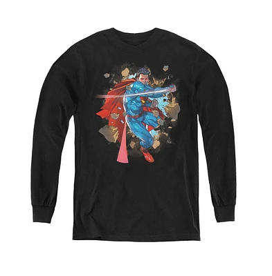 Superman Boys Youth Rock Breaker Long Sleeve Sweatshirts