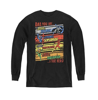 Justice League Boys of America Youth A True Hero Long Sleeve Sweatshirts