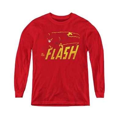 Flash Boys Dc Youth Comics Speed Distressed Long Sleeve Sweatshirts