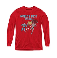 Justice League Boys of America Youth Worlds Best Long Sleeve Sweatshirts