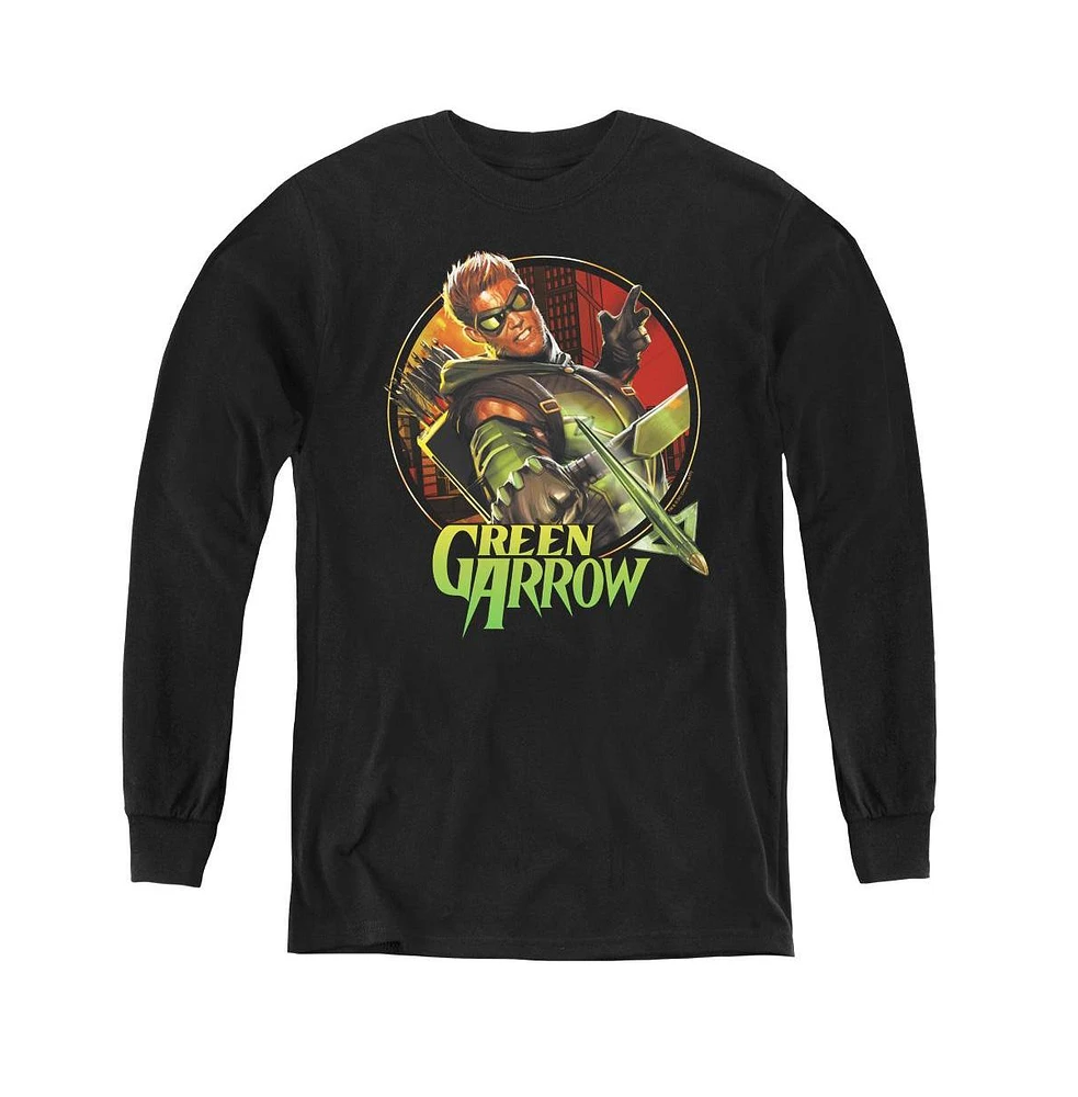 Justice League Boys of America Youth Sunset Archer Long Sleeve Sweatshirts