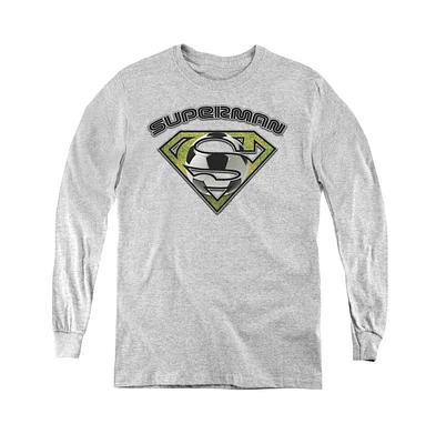 Superman Boys Youth Soccer Shield Long Sleeve Sweatshirts