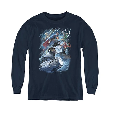 Justice League Boys of America Youth Ride The Lightening Long Sleeve Sweatshirts