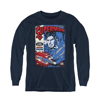 Superman Boys Youth Action Packed Long Sleeve Sweatshirts