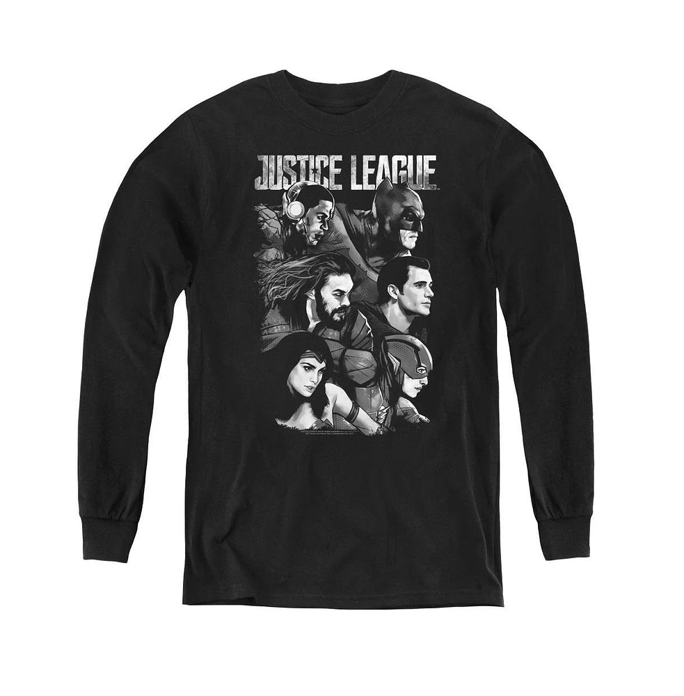 Justice League Boys Movie Youth Pushing Forward Long Sleeve Sweatshirts