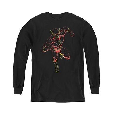 Justice League Boys of America Youth Neon Flash Long Sleeve Sweatshirts