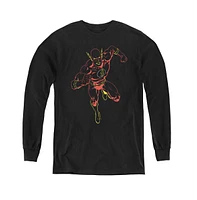 Justice League Boys of America Youth Neon Flash Long Sleeve Sweatshirts