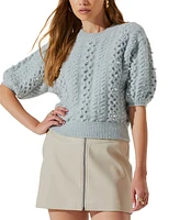 Astr the Label Women's Koami Embelished Cable-Knit Sweater