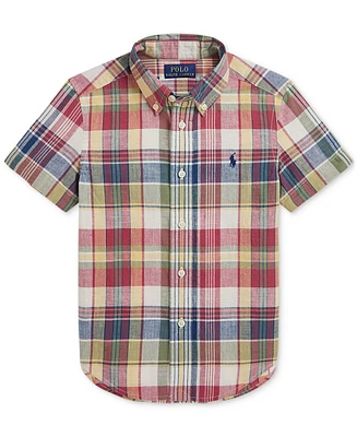 Polo Ralph Lauren Toddler & Little Boys Cotton Madras Short-Sleeve Shirt
