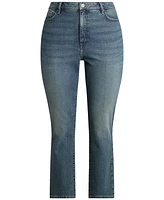 Lauren Ralph Plus High-Rise Straight Ankle Jeans