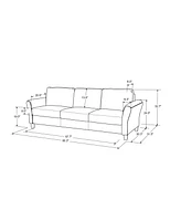 Lifestyle Solutions 80.3"W Polyester Microfiber Sofa with Rolled Arms