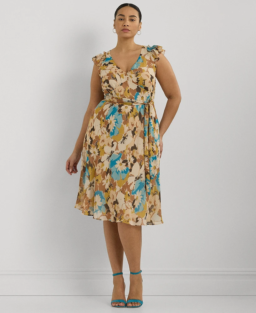 Lauren Ralph Lauren Plus Size Floral Empire-Waist A-Line Dress