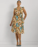 Lauren Ralph Lauren Plus Size Floral Empire-Waist A-Line Dress