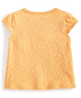 First Impressions Baby Girls Dot-Print Short-Sleeve Ruffled Top, Created for Macy's