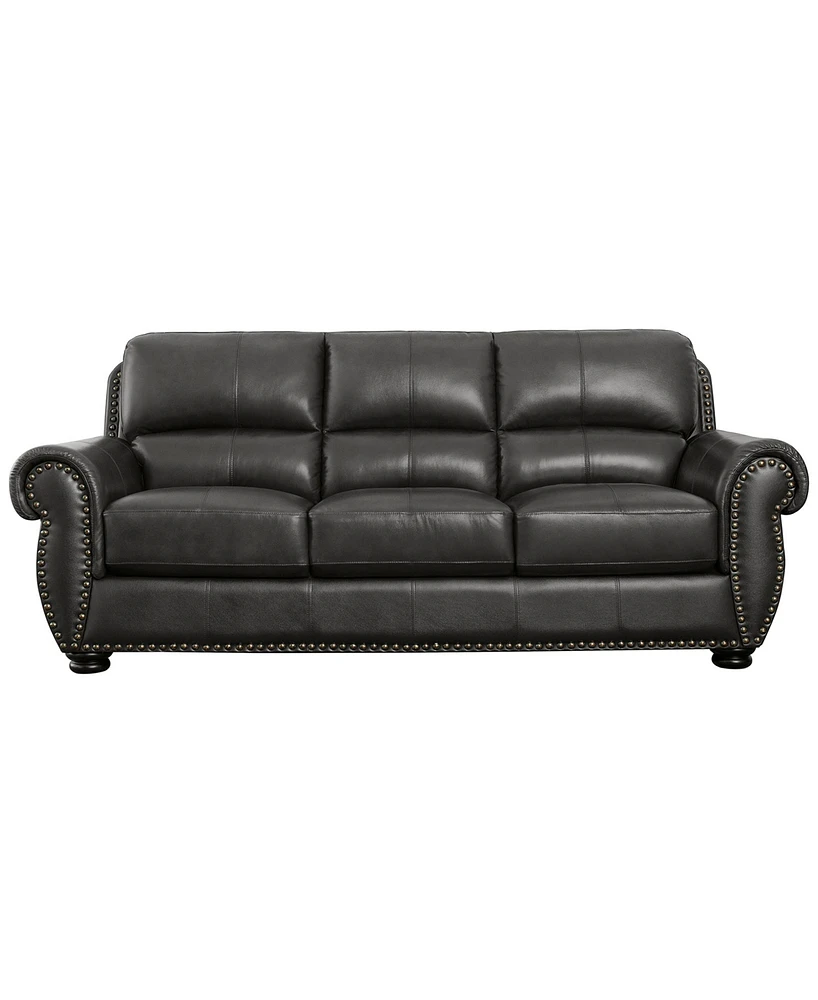 Abbyson Living Arther 85" Leather Traditional Sofa