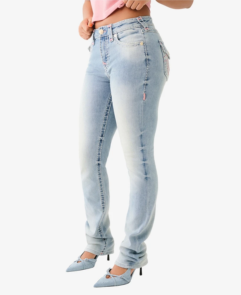 True Religion Women's Billie Flap Super T Straight Jean