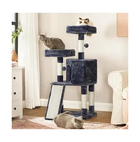 Slickblue Cat Tree, Tower, Condo With Scratching Posts, 2 Plush Perches, Cave, For Small Spaces