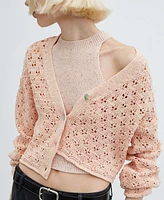 Mango Women's Openwork Knit Cardigan