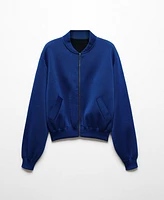 Mango Women's Knitted Bomber Jacket