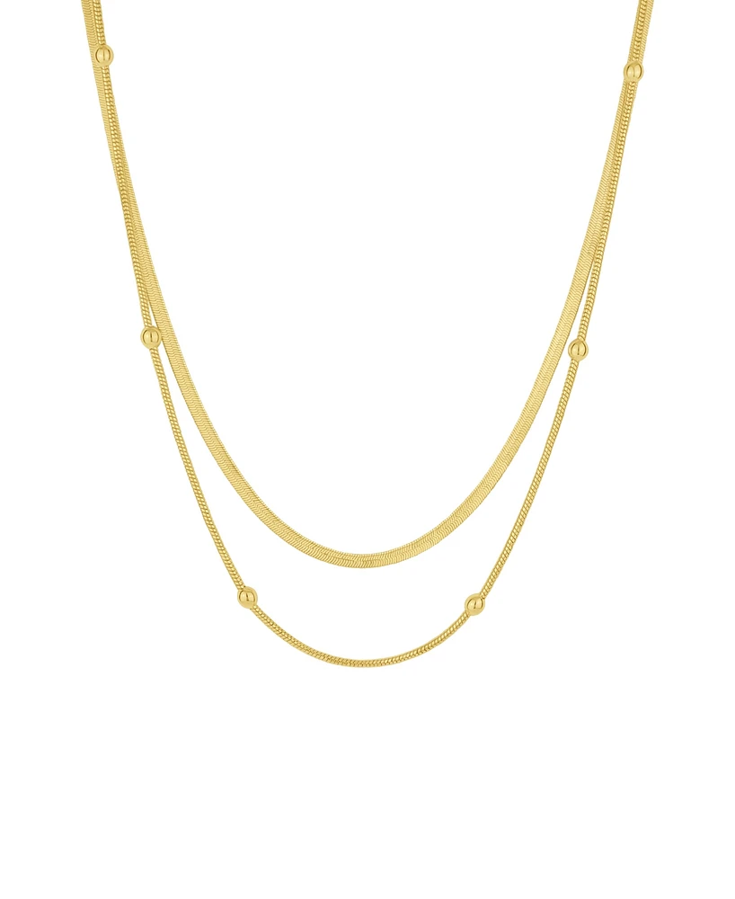 And Now This 18K Gold Plated or Silver Double Layered Necklace