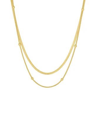 And Now This 18K Gold Plated or Silver Double Layered Necklace