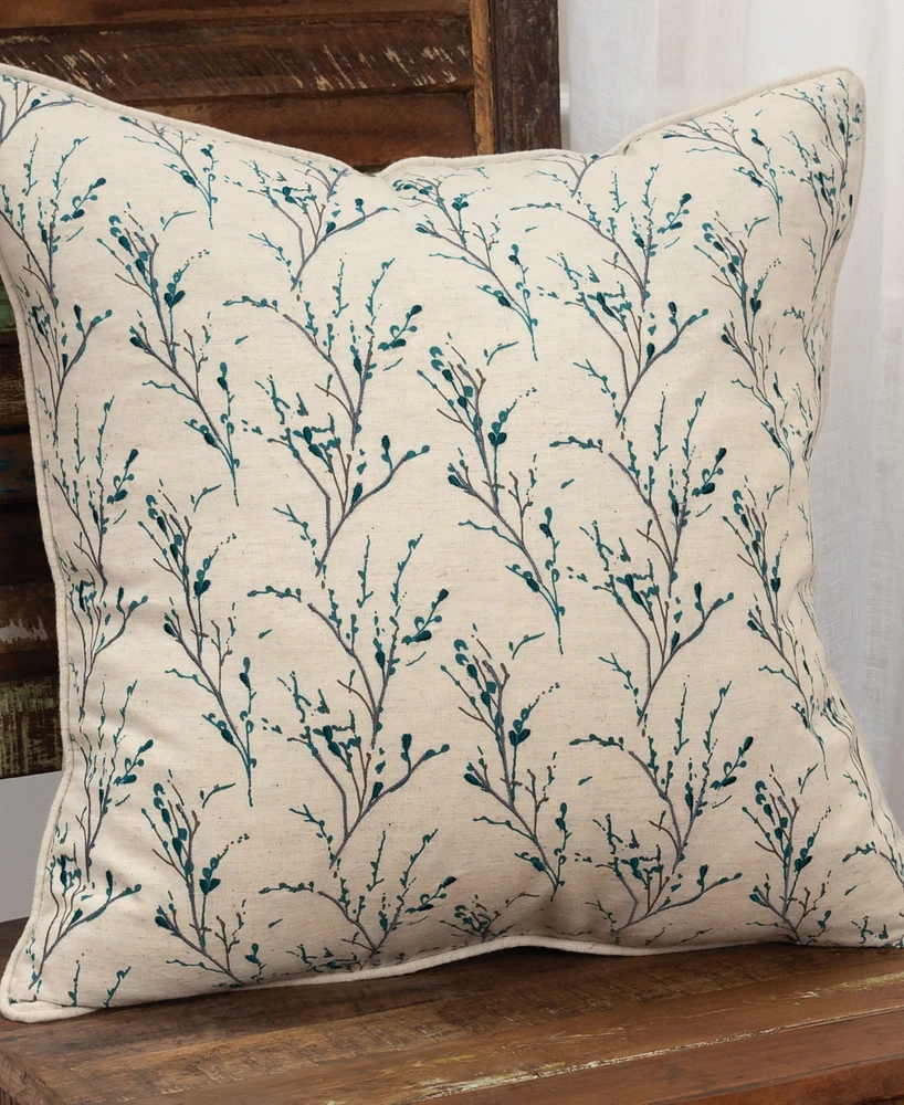 Rizzy Home Floral Polyester Filled Decorative Pillow, 20" x