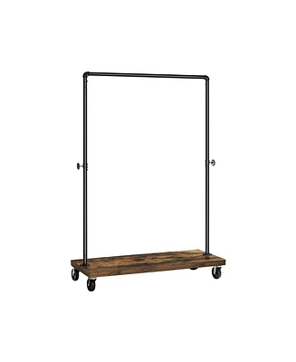 Slickblue Clothes Rack, Heavy Duty Clothing Rack, Industrial Pipe Style Rolling Garment Rack