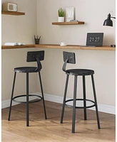 Slickblue Industrial Bar Stools with Backrests Stylish and Durable Seating for Modern Spaces