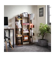 Slickblue Bookcase, Tree-shaped Bookshelf With Storage Shelves, Rounded Corners