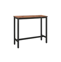 Slickblue Industrial Rustic Brown Narrow Bar Table