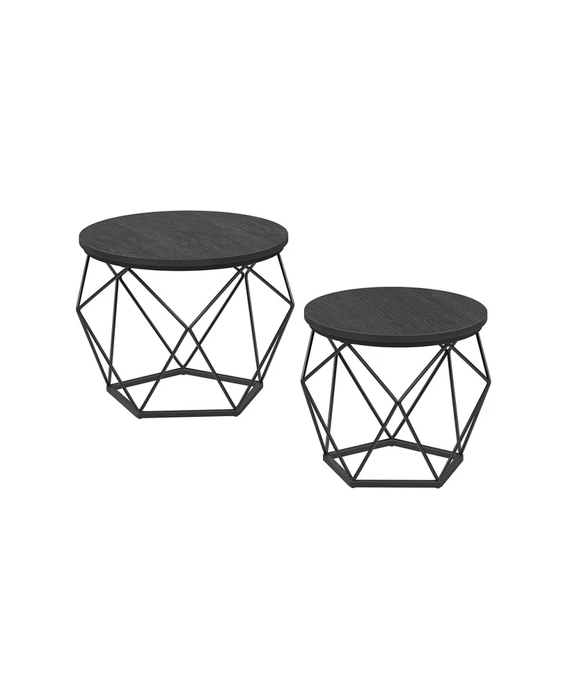 Slickblue Set Of 2 Industrial Nesting Coffee Table